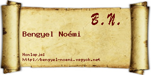 Bengyel Noémi névjegykártya